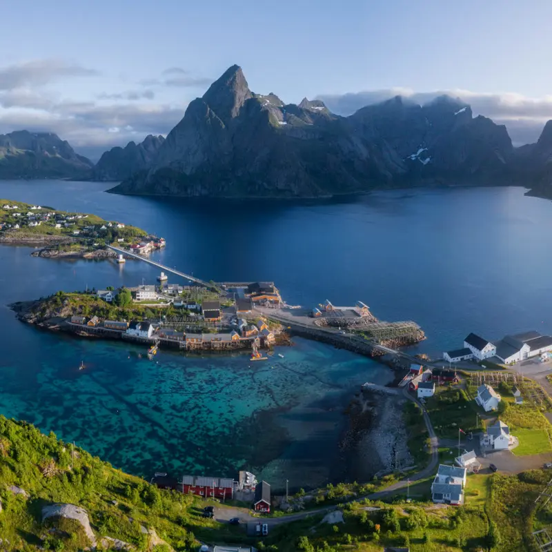 Panoramautsikt över Lofoten.