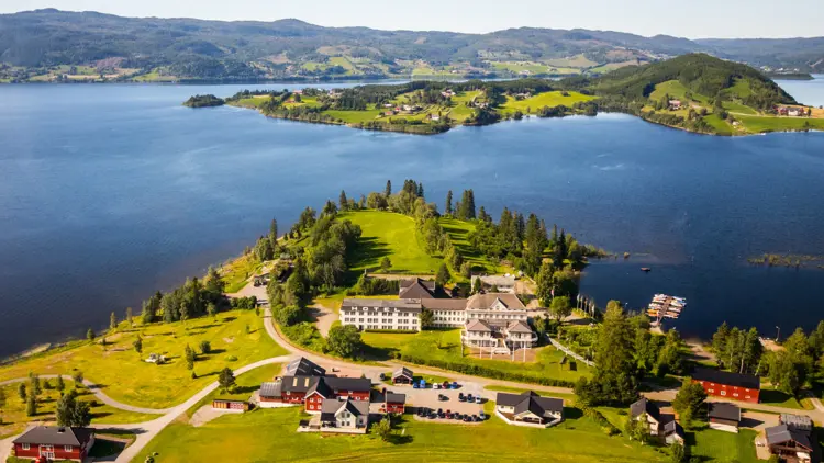 Aerial view of the banks of Selbusjön.